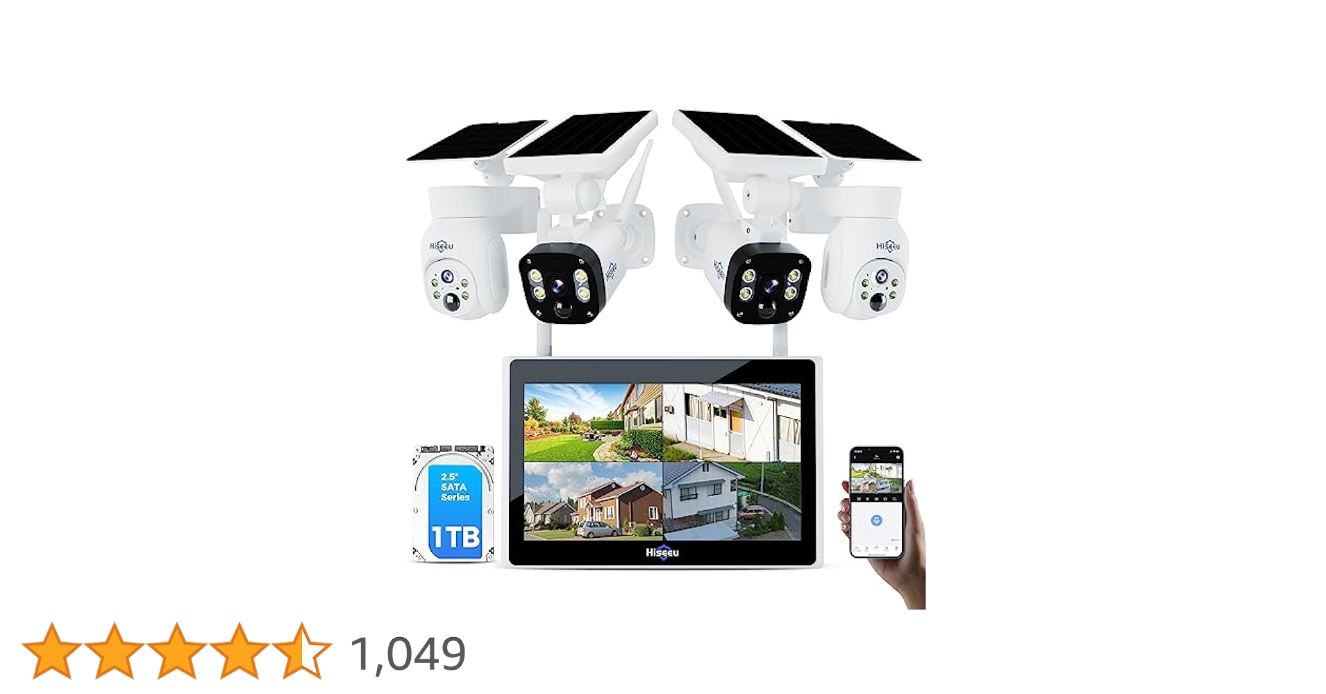 Hiseeu WTD403 防犯カメラ ソーラーパネル付き 400万画素・電源不要】Hiseeu ソーラーパネルカメラ セット 10